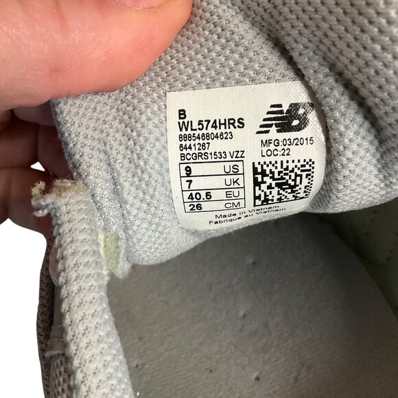 New Balance Womens WL574HRS Gray & Navy Sneakers Size 9 US athletic running - Picture 2 of 10